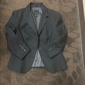 The Limited Gray Blazer with Polka Dot Lining